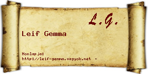Leif Gemma névjegykártya